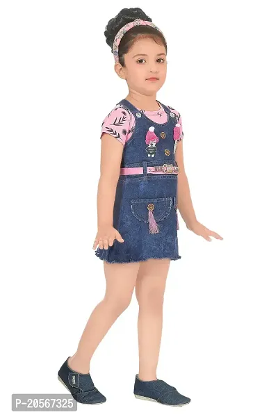 Ziora Dungaree With Pretty Fashionable stylish T-Shirt Set For Baby girl-thumb2