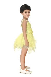 Ziora Girls Above Knee Elegant Fancy Silk Frock Set for Festival (Multicolour, Sleeveless)-thumb1