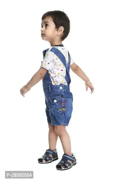 Ziora Baby boy  Baby Girl Pure Cotton Dungaree Set with Tshirt| Casual Printed Baba Suit Dungaree Dress for Baby boy| Clothes for Baby boy and Girl-thumb2