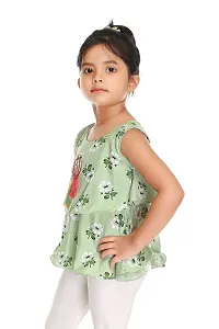 Ziora Fancy Kids Girls Tops-Casual Stylist Trendy Daily Use Top-Stylist Kids Girls Top for Summer- Stylist Cotton Kids Girls Top. Green-thumb1