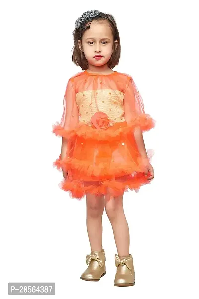 Ziora Baby Girls Frock Knee Length Frock for Girl's Party Frock Dresses for Kids-thumb3