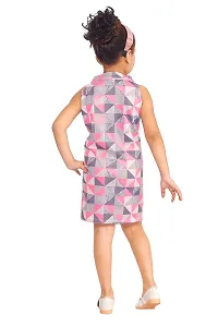 Ziora Girls midi Colourful Sleeveless Comfort Frock for Summer Pink-Blue-thumb1