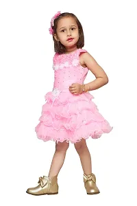Ziora Baby Girl's Fancy Design Frock Fit and Flare Knee Length Dress for Girl's Party Frock Dresses-thumb3