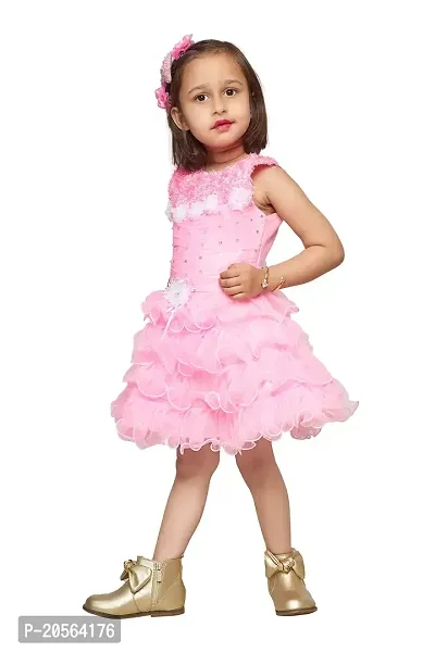 Ziora Baby Girl's Fancy Design Frock Fit and Flare Knee Length Dress for Girl's Party Frock Dresses-thumb4