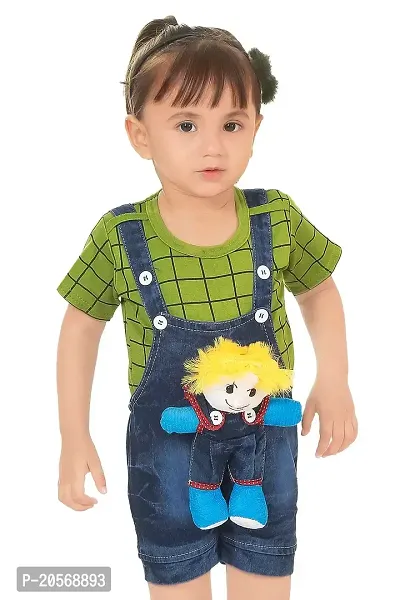Ziora Dungaree With Pretty Fashionable stylish T-Shirt Set For Baby girl and Baby boy