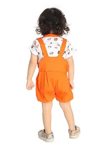 Ziora Baby Boy  Baby Girl Cotton Dungaree Set with Printed Tshirt Casual Dungaree Dress for Baby Boy Clothes for Kids-thumb2