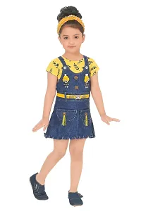 Ziora Dungaree With Pretty Fashionable stylish T-Shirt Set For Baby girl-thumb1
