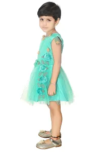 Ziora Baby Girls Frock Dress Nate Fancy Frock for Girl Wears (6-12 Months_Rama Green)-thumb2