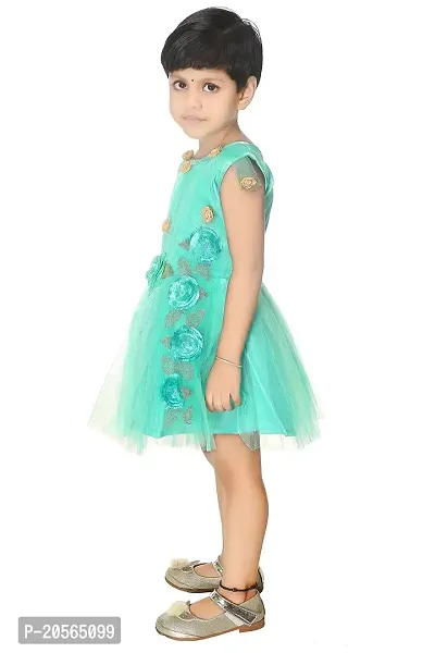 Ziora Baby Girls Frock Dress Nate Fancy Frock for Girl Wears (6-12 Months_Rama Green)-thumb3