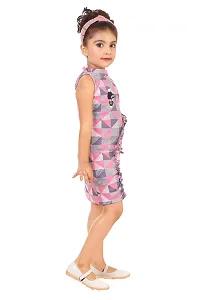 Ziora Girls midi Colourful Sleeveless Comfort Frock for Summer Pink-Blue-thumb2