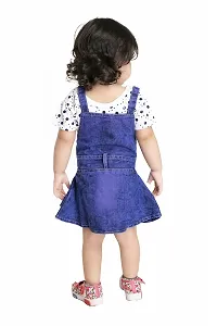 Ziora Baby Boys  Baby Girl Cotton Dungaree Printed Tshirt with Denim Teddy Dungarees for Girls Clothes Set for Small Kids (12 to 18 Months_Blue)-thumb2