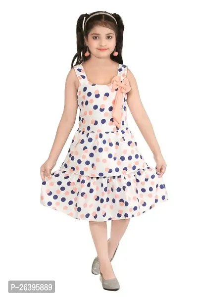 Girls Polka Dot printed pure cotton fit  flare dress-thumb0