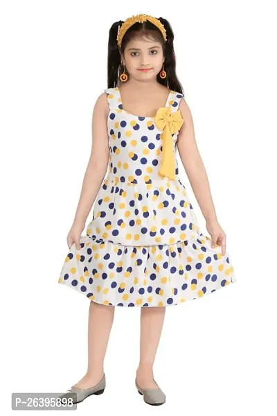 Girls Polka Dot printed pure cotton fit  flare dress