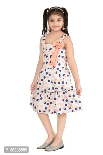 Girls Polka Dot printed pure cotton fit  flare dress-thumb2