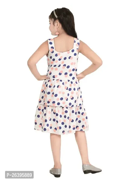 Girls Polka Dot printed pure cotton fit  flare dress-thumb3