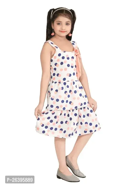 Girls Polka Dot printed pure cotton fit  flare dress-thumb4