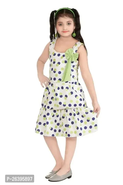 Girls Polka Dot printed pure cotton fit  flare dress-thumb2