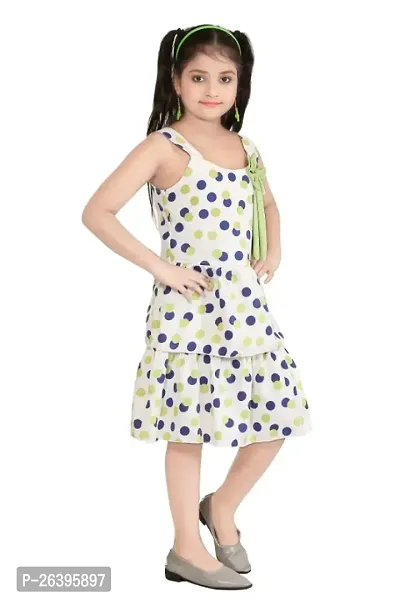 Girls Polka Dot printed pure cotton fit  flare dress-thumb3