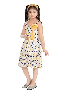 Girls Polka Dot printed pure cotton fit  flare dress-thumb1