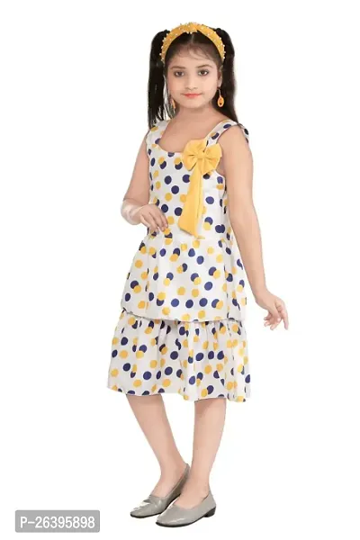 Girls Polka Dot printed pure cotton fit  flare dress-thumb2