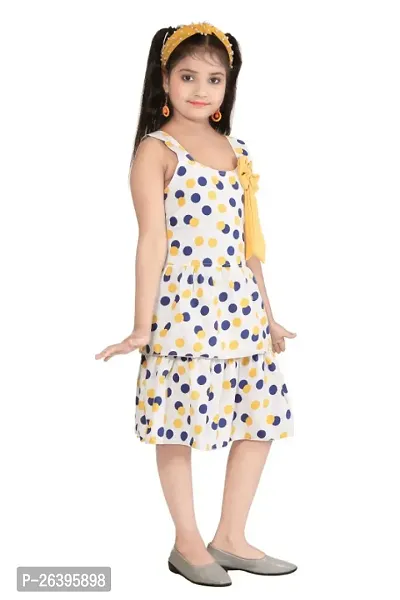 Girls Polka Dot printed pure cotton fit  flare dress-thumb4