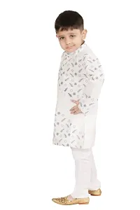 Boys Ethnic motifs printed pure cotton straight kurta with pyjama set-thumb3