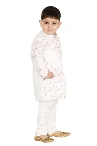 Boys Ethnic motifs printed pure cotton straight kurta with pyjama set-thumb3