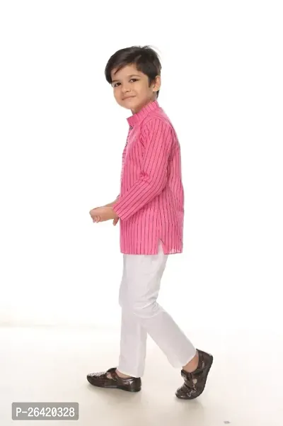 Boys Mandarin collar pure cotton kurta with pyjamas-thumb3