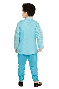 Boys Ethnic motifs Woven design slim-fit Asymmetric sherwani set-thumb1