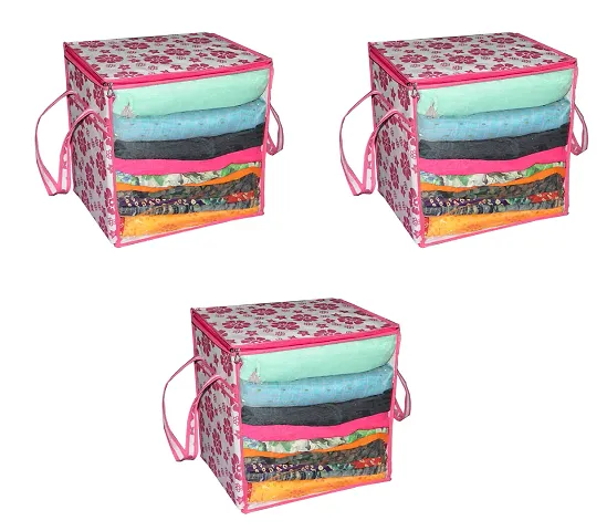 Stylish Non Woven Saree Organizers For Women (Pack Of 3)