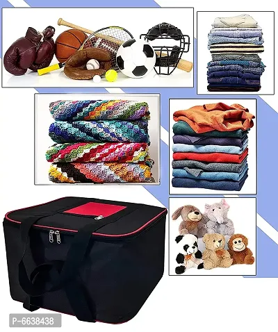 1 Pack Large 75-Litres Underbed Clothes Blankets Storage Bag with Zippered Closure, Black, Rectangular, 54 x 46 x 28 cm-thumb4
