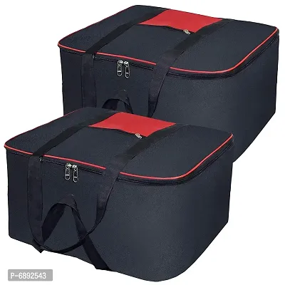 Designer Nylon Large Size Underbed Rectangular Storage Bags- Pack Of 2