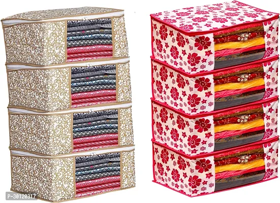 Non Women Single Saree Cover Storage Bag Organizer Pack Of 8-thumb0