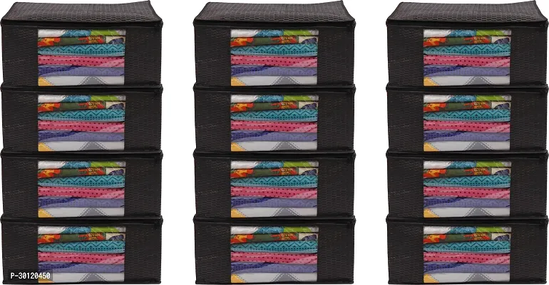 Non Women Single Saree Cover Storage Bag Organizer Pack Of 12-thumb0