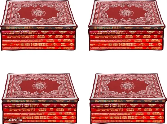 Non Women Single Saree Cover Storage Bag Organizer Pack Of 4-thumb0