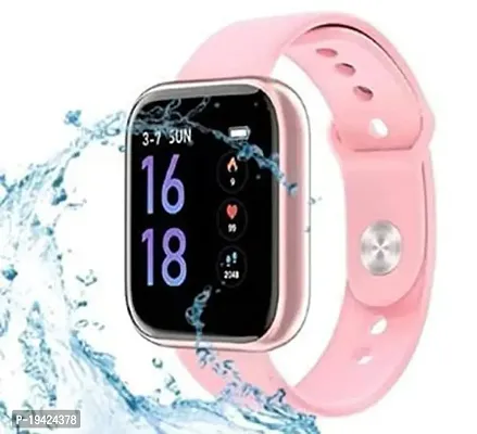 D-20 Touch Screen Smart Watch Bluetooth Smartwatch with Blood Pressure Tracking, Heart Rate Sensor and Basic Functionality for All Women and Girls (Pink)-thumb0