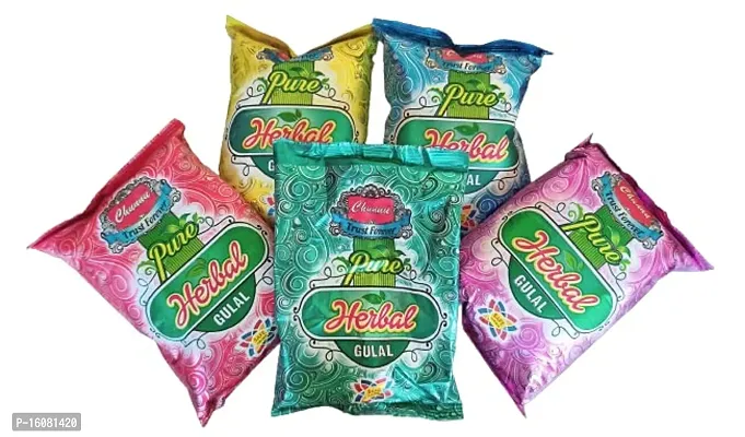 The Plants Factory | 100% Natural and Herbal Gulal Non Toxic Perfumed Holi Multi-Color | (Pack of 8-100gm Each)