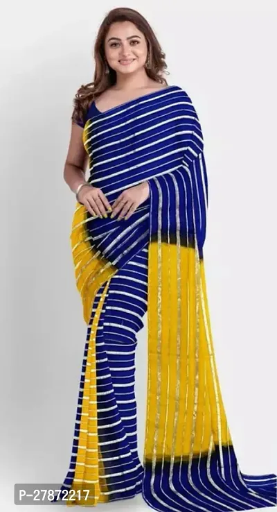 Beautiful Organza Saree With Blouse Piece For Women