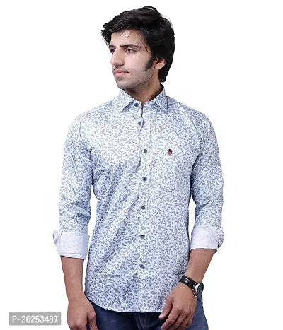 Reliable Blue Cotton Blend Long Sleeves Casual Shirts For Men-thumb0