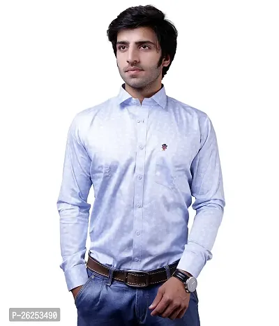 Reliable Blue Cotton Blend Long Sleeves Casual Shirts For Men