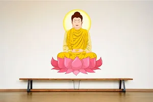 Classic Polymer Mahatma Buddha On The Lotus Flower  Wall Sticker-thumb2
