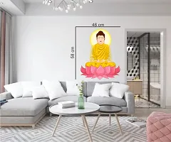 Classic Polymer Mahatma Buddha On The Lotus Flower  Wall Sticker-thumb3