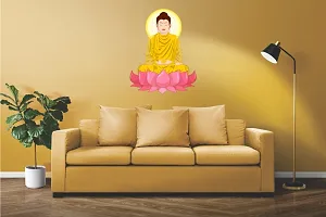 Classic Polymer Mahatma Buddha On The Lotus Flower  Wall Sticker-thumb1