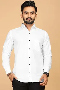 Stylish White Polycotton Casual Shirts For Men-thumb2