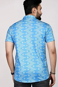 Stylish Blue Polyester Casual Shirts For Men-thumb1