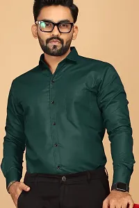 Stylish Green Polycotton Casual Shirts For Men-thumb2