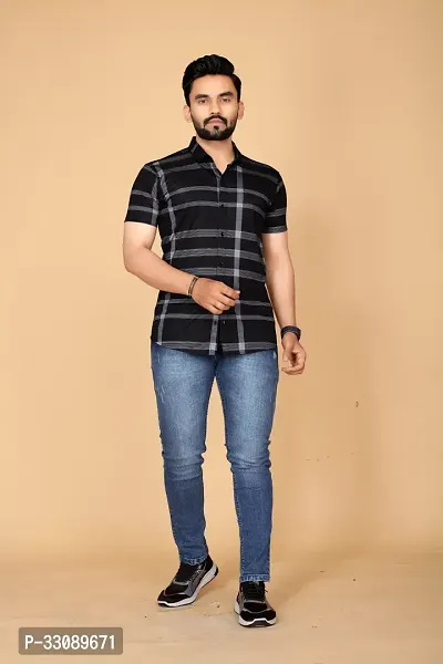 Stylish Black Polycotton Casual Shirts For Men-thumb5