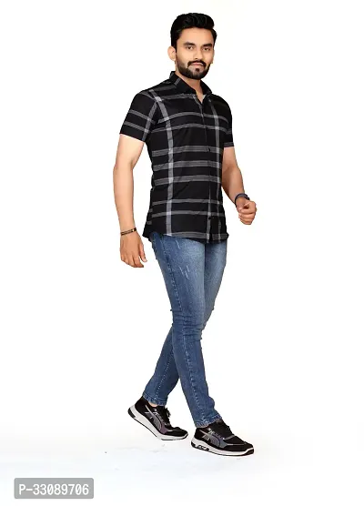 Stylish Black Polycotton Casual Shirts For Men-thumb3