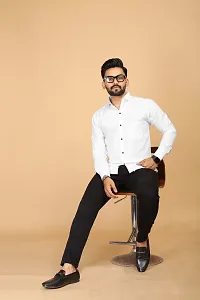 Stylish White Polycotton Casual Shirts For Men-thumb4