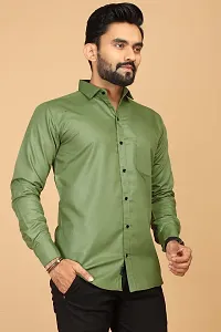 Stylish Green Polycotton Casual Shirts For Men-thumb2